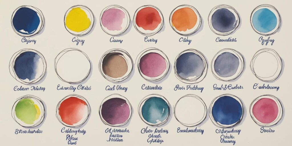 illustration of a color chart showing different color options.