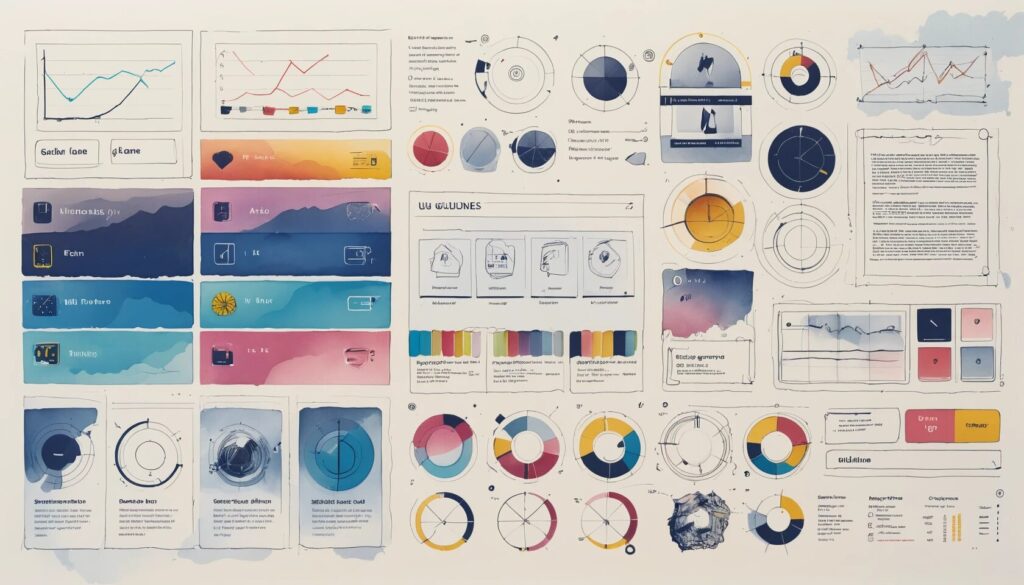 image of multiple charts and graphs showing the idea of website traffic.
