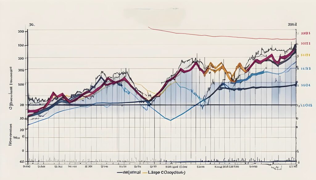 illustrated line chart showing an upward trend in user conversions.