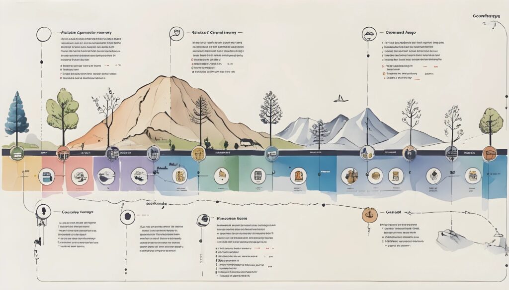 hand illustrated image showing a customer journey map.