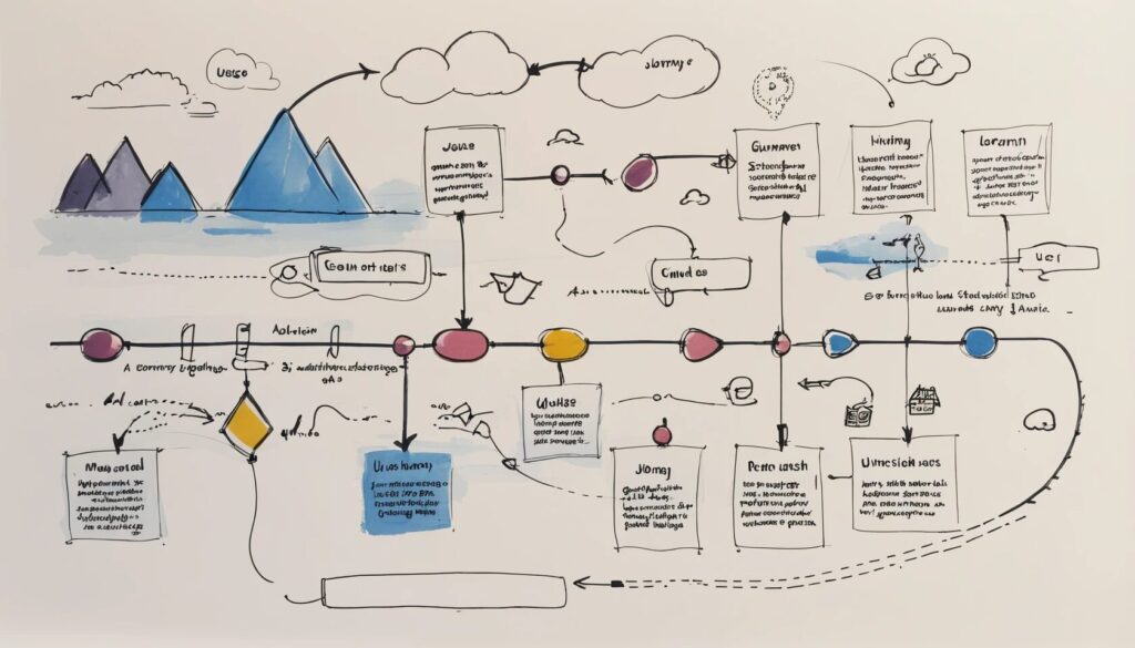 sketch of a customer journey map.