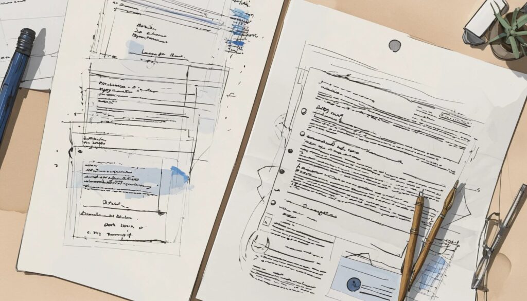sketch image of a creative brief document.