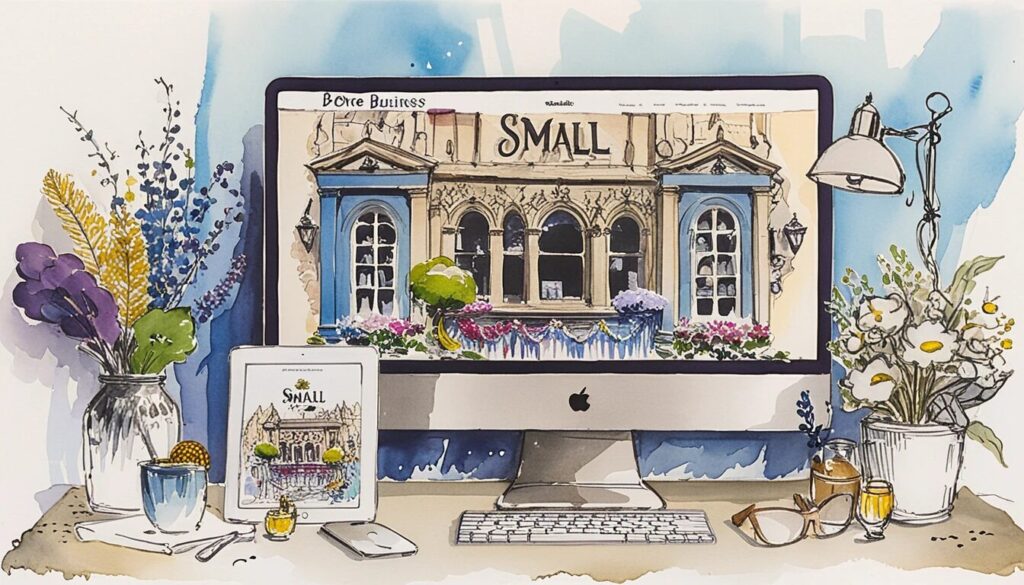 illustration of a small business website.