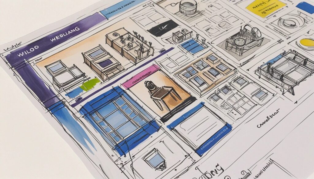 illustration of a website wireframe.