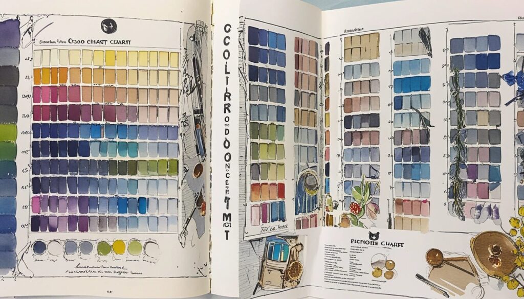 illustration of color charts